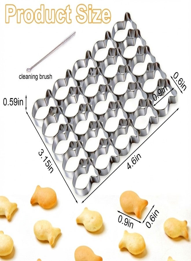 AIERSA Gold Fish Cracker Cutter,25 Cavity Fish Cookie Cutter,Mini Gold Fish Shapes Molds for Cookie,Non-stick Dough, Stainless Steels Cookie Cutters Mold for Baking - Image 2