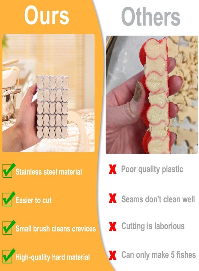 AIERSA Gold Fish Cracker Cutter,25 Cavity Fish Cookie Cutter,Mini Gold Fish Shapes Molds for Cookie,Non-stick Dough, Stainless Steels Cookie Cutters Mold for Baking - Image 3
