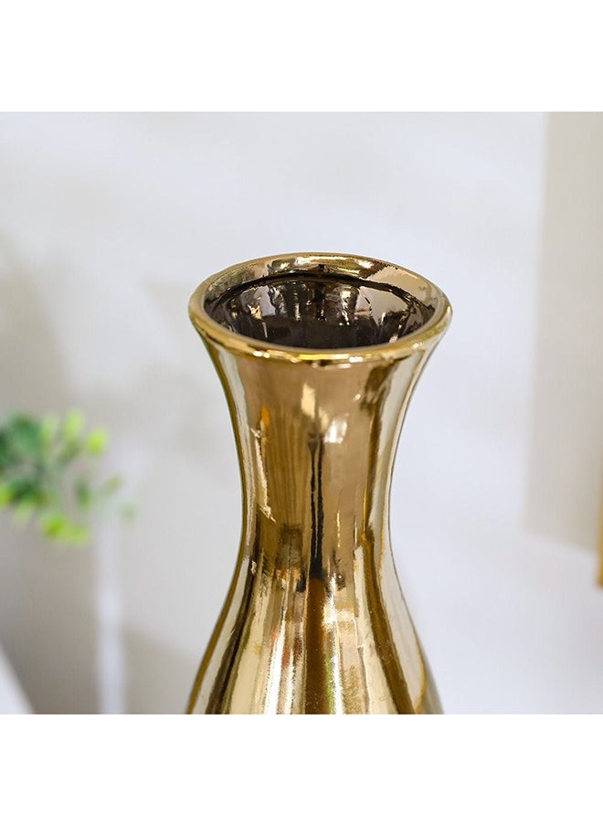 DANUBE HOME Liana Set Of 2 Vase 9X9X30 Cm Gold  - Image 4