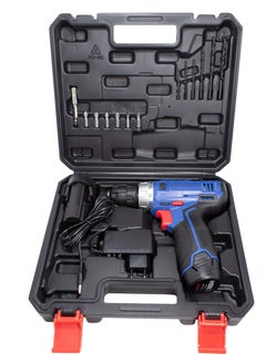 ROCKFORCE Drill Machine with Tool Box 12V Includes 1300 mAh Batteries, Drill Bits, Drills, Bit Holder and Charging Indicator | Electric Screwdriver Set 17 pcs in a Plastic Case