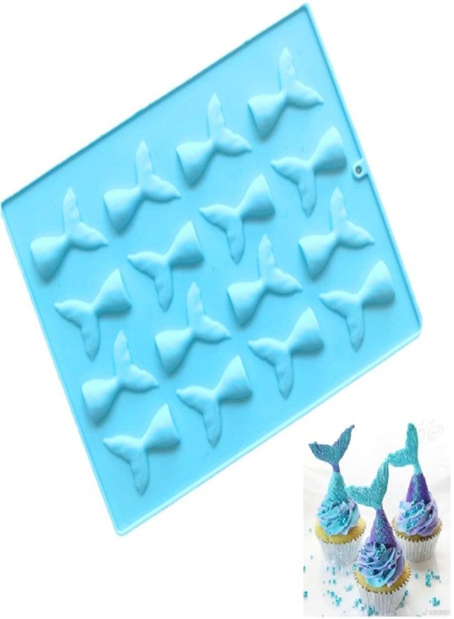 RHLOVY 16 Cavity Mermaid Tails Silicone Molds, Mermaid Molds for Chocolate, Fondant, Cake Decoration, Cupcake Toppers, Resin, Soap, Candy, Gumpaste - Image 1