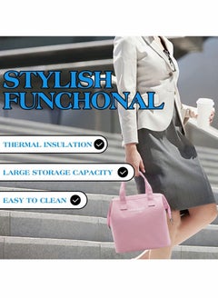 Y&D Lunch Bag Bento Bag, Thickened Thermal Insulation Refrigerated Tote Box Carrying for Students Ladies Men Picnic Work Outdoor (Pink)  - Image 5