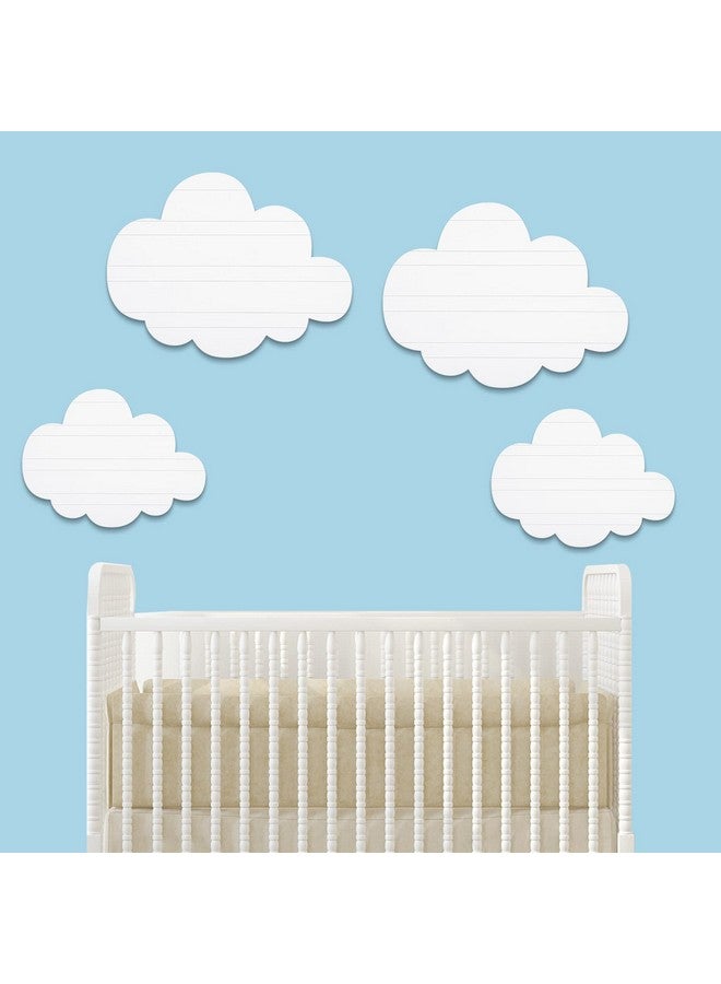 Ferraycle 4 قطع ديكور حائط على شكل سحابة معلقة من الخشب لغرفة الأطفال ديكورات سحابة بيضاء للأطفال البنات ديكورات حفلات سحابة - Image 5