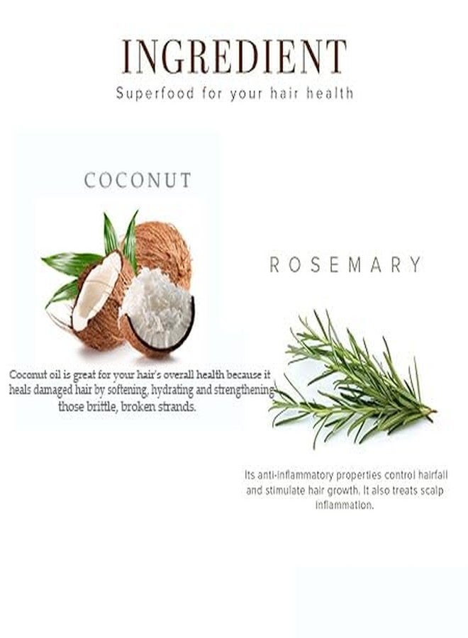 EDITH زيت جوز الهند وإكليل الجبل للشعر، لنمو الشعر والتحكم في تساقطه، للرجال والنساء، طبيعي 100%، 200 مل - Image 4