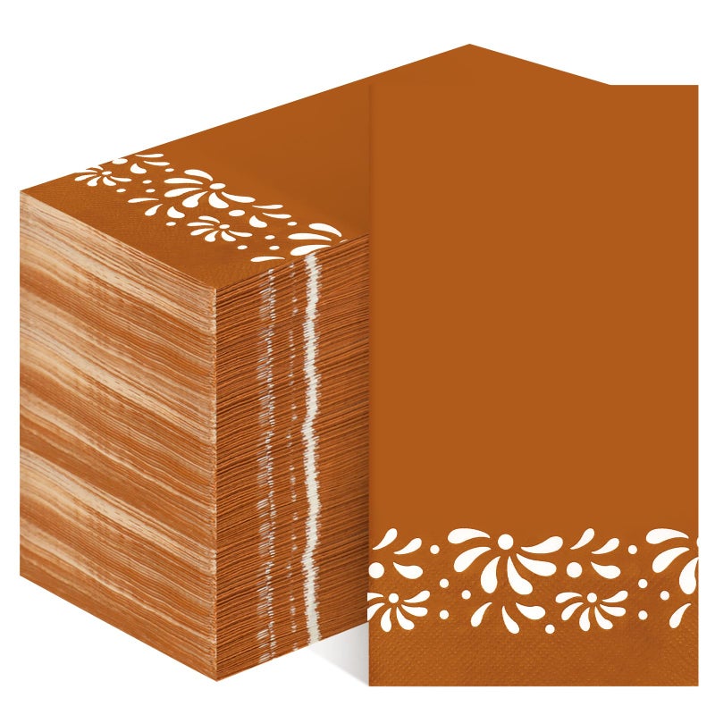 Janlaugh 200 Pack Cielito Lindo Party Paper Napkins Mexican Barro Disposable Hand Napkins Mexican Fiesta Paper Hand Towel for Cinco De Mayo Wedding Birthday Party DecorationsBrownModern Style - Image 2