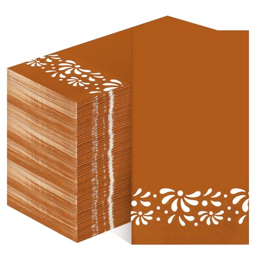 Janlaugh 200 Pack Cielito Lindo Party Paper Napkins Mexican Barro Disposable Hand Napkins Mexican Fiesta Paper Hand Towel for Cinco De Mayo Wedding Birthday Party DecorationsBrownModern Style - Image 1
