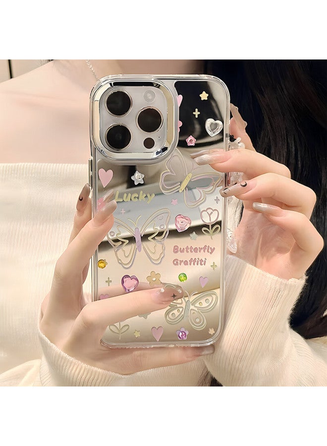 Jiang Ming Jiangming Mirror Phone Case For Iphone 15 Pro Max, Trendy Makeup Mirror, Women's Soft Case With Large Camera Cutout, Non-distorting Raised Edges - Image 2