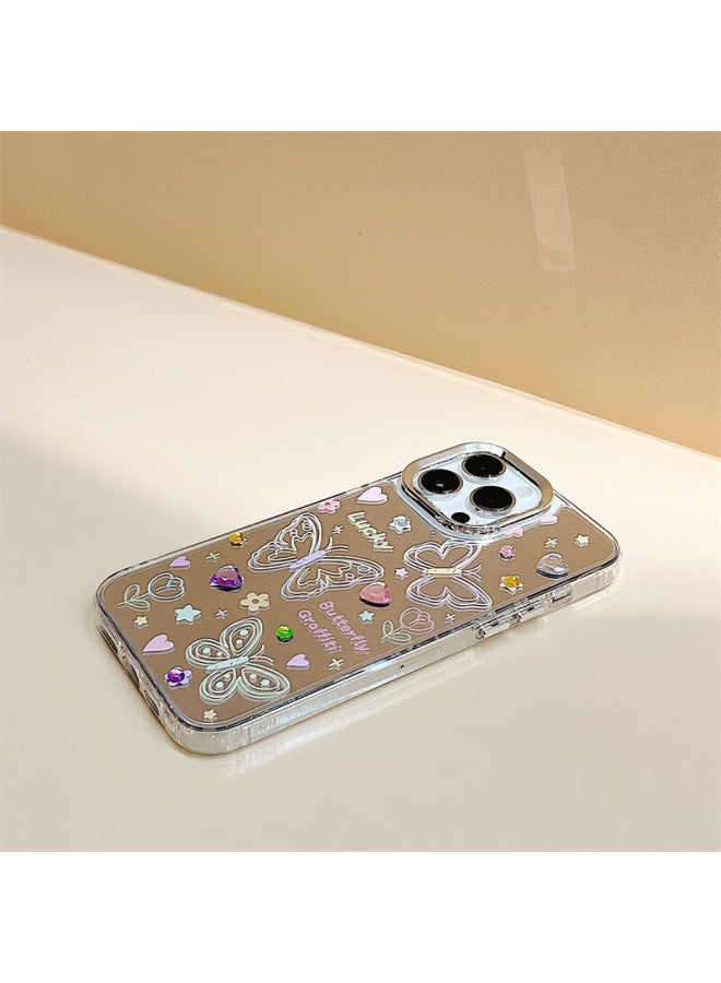 Jiang Ming Jiangming Mirror Phone Case For Iphone 15 Pro Max, Trendy Makeup Mirror, Women's Soft Case With Large Camera Cutout, Non-distorting Raised Edges - Image 5