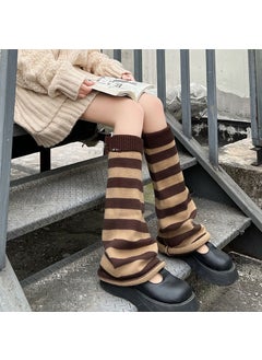 Lolita Solid Color Calf Socks Warm Y2K Thigh Highs Black coffee wide legs