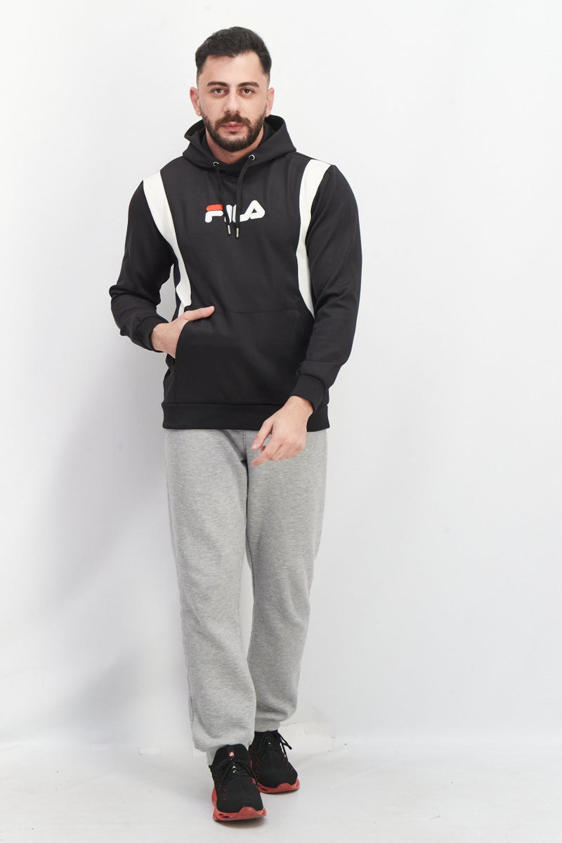 FILA Men Sportswear Fit Long Sleeve Embroidered Logo Hoodie, Black - Image 3