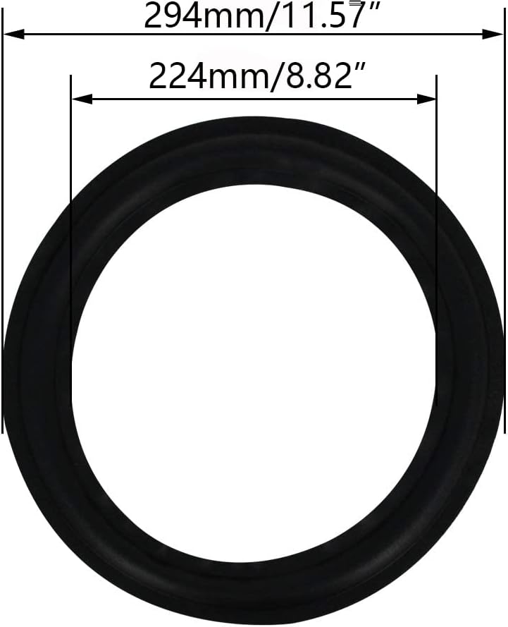 Fielect 12 Inch Speaker Rubber Edge Surround Rings Replacement Parts for Speaker Repair or DIY 2pcs - Image 2