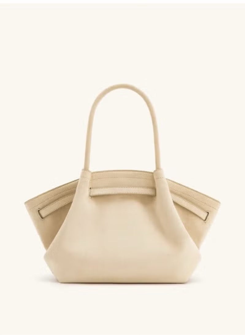 JW PEI Hana Medium Faux Suede Tote -White - Image 4
