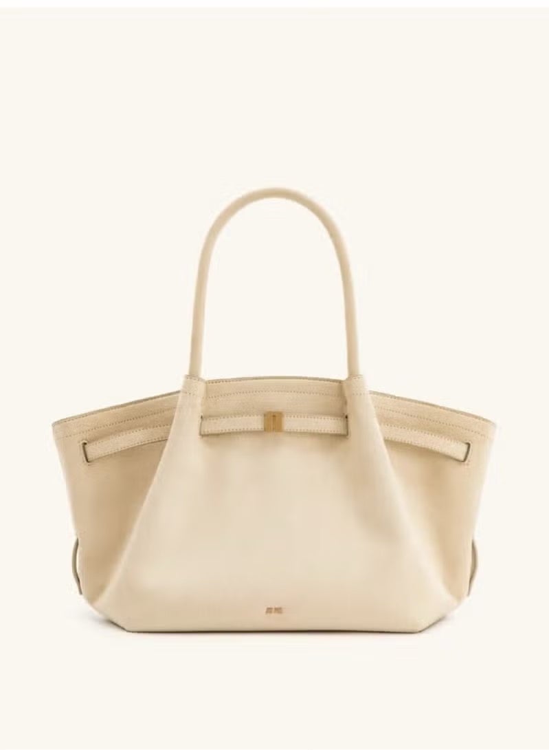 JW PEI Hana Medium Faux Suede Tote -White - Image 2