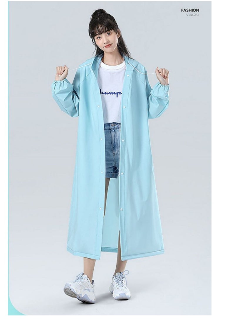 SYOSI - Rain Ponchos Transparent Raincoat Fashion Reusable Eva Raincoats With Hood For Adults Clear Raincoat For Women And Men - Image 1
