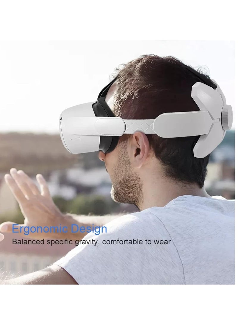 حزام Elite Strap لـ Oculus Meta Quest 2 Oculus Quest 2، وسادة رأس قابلة للتعديل، حزام بديل لتمديد الرأس يوفر قبضة أطول وملاءمة مريحة ودعم التوازن وراحة أفضل وملحق الواقع الافتراضي V2 - Image 4