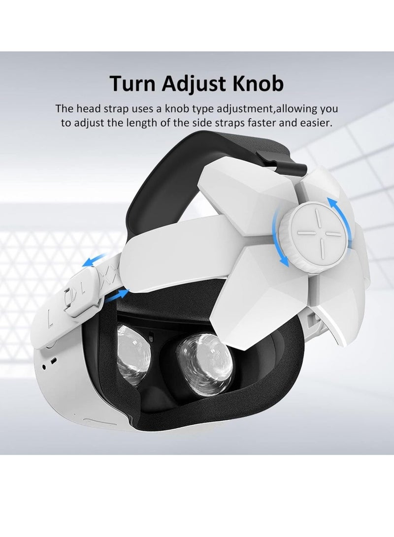 حزام Elite Strap لـ Oculus Meta Quest 2 Oculus Quest 2، وسادة رأس قابلة للتعديل، حزام بديل لتمديد الرأس يوفر قبضة أطول وملاءمة مريحة ودعم التوازن وراحة أفضل وملحق الواقع الافتراضي V2 - Image 2