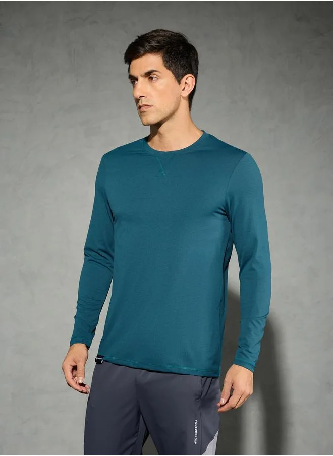 تكنوسبورت Technosport Solid Long Sleeves Regular Fit T-Shirt