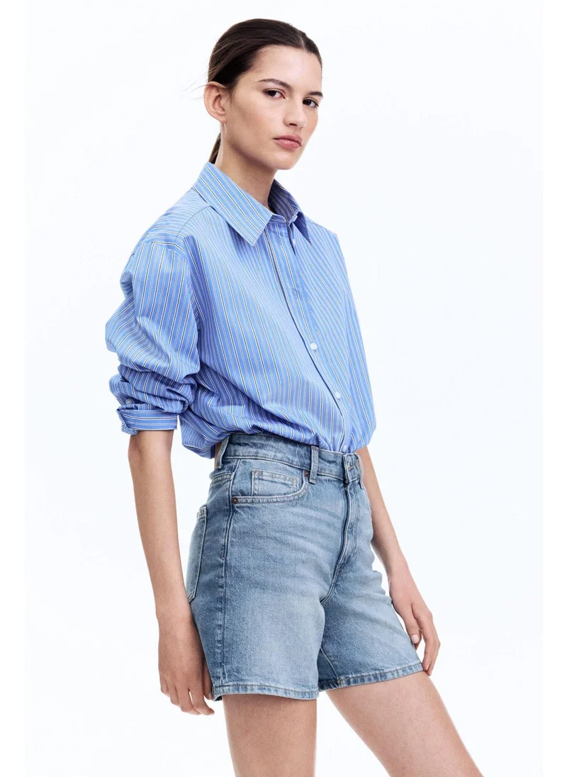 اتش اند ام High-waisted denim shorts