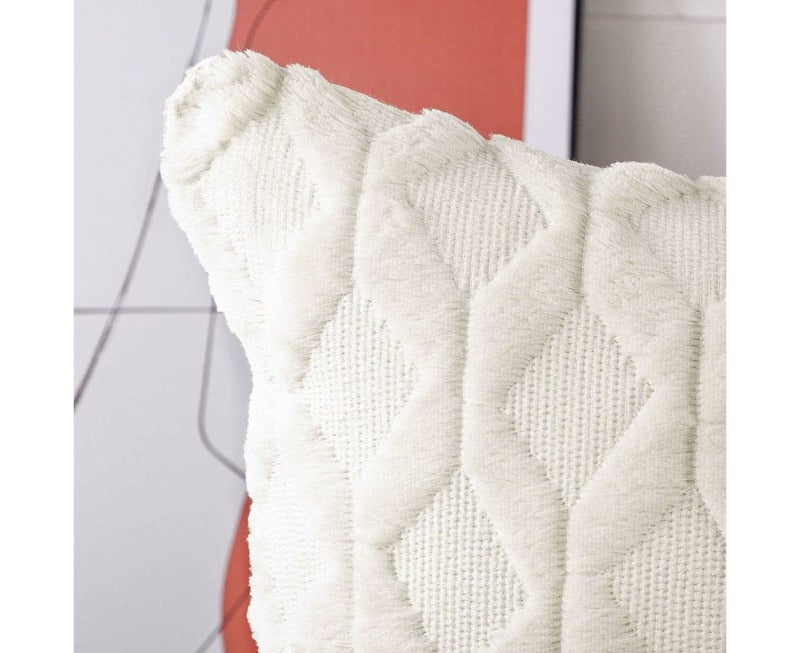 2pcs Soft Plush Short Wool Velvet Pillowcase For Sofa Bedroom 18x18 Inch (Pillowcase Only) Yellow - Image 2
