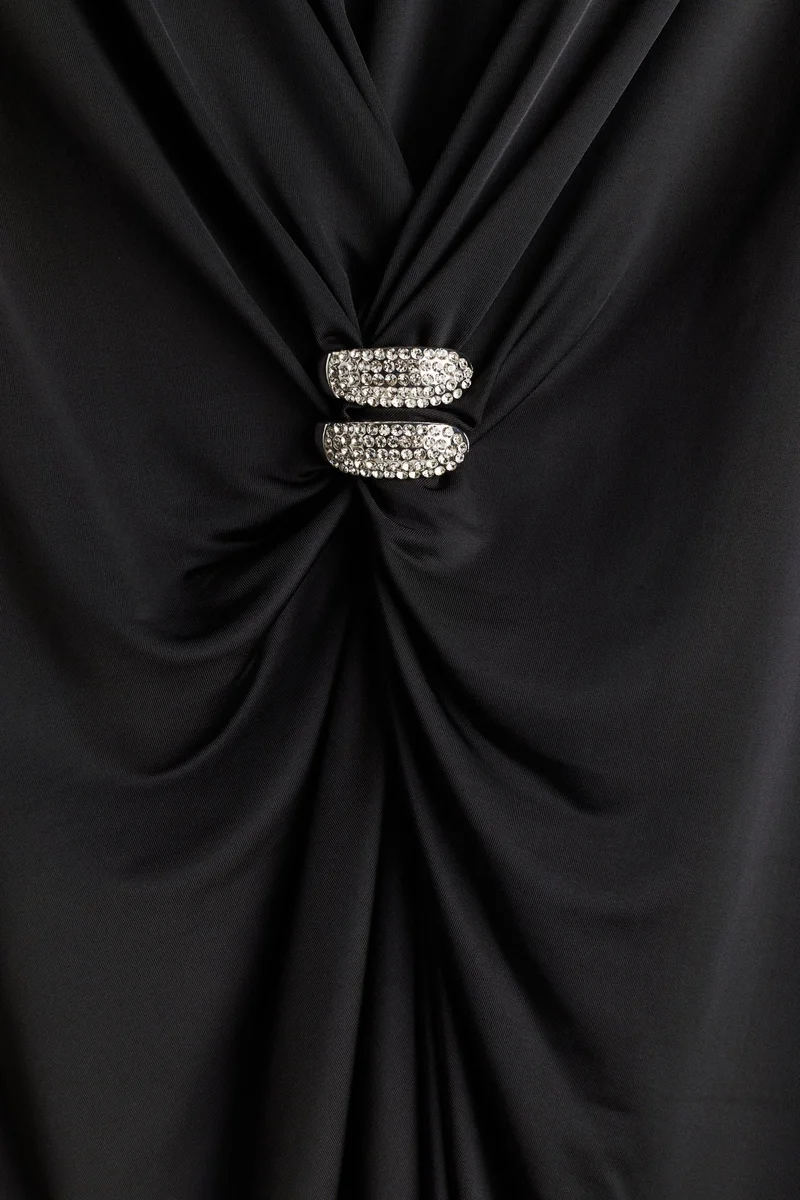 اتش اند ام Draped Shoulder-Pad Dress
