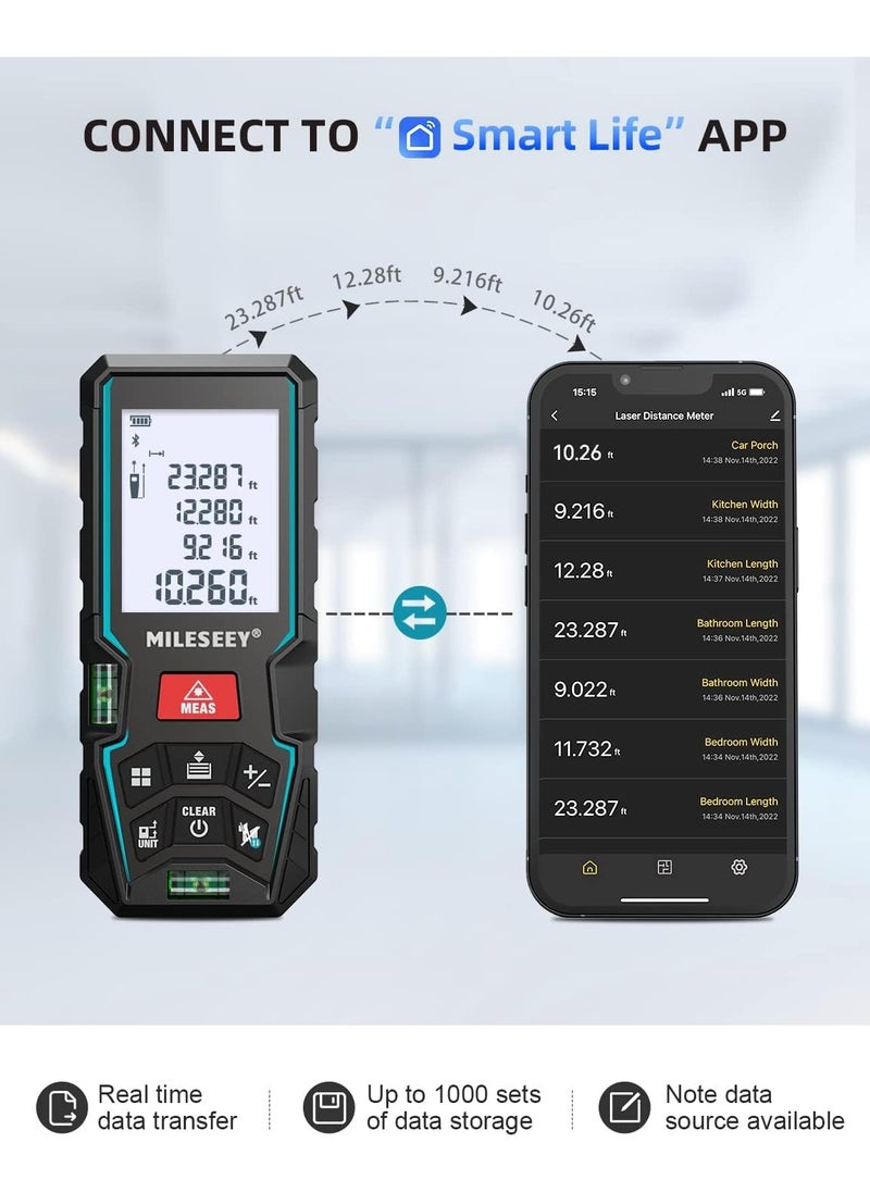 MILESEEY - Laser Tape Measure with Phone App Record Data and Make Your Own Sketch - Image 1