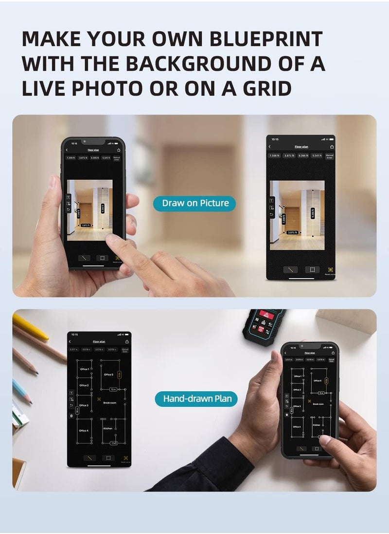 MILESEEY - Laser Tape Measure with Phone App Record Data and Make Your Own Sketch - Image 1