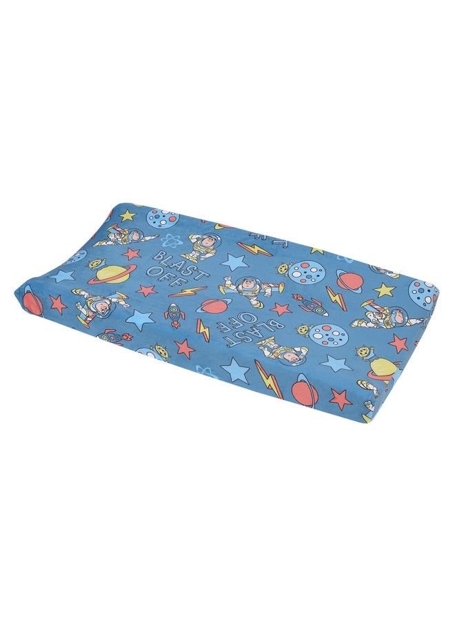 NoJo Disney Toy Story Buzz Lightyear Blue And Orange Blast Off Contoured Changing Pad Cover - Image 2