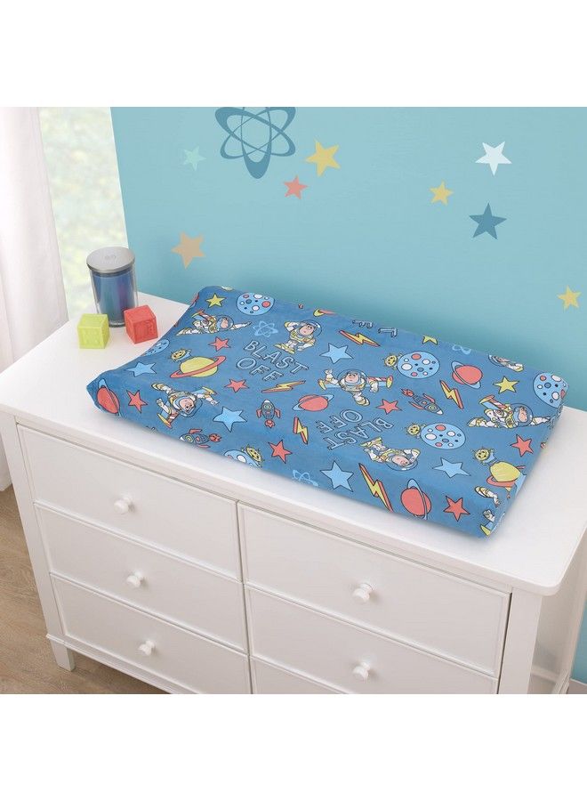 NoJo Disney Toy Story Buzz Lightyear Blue And Orange Blast Off Contoured Changing Pad Cover - Image 3