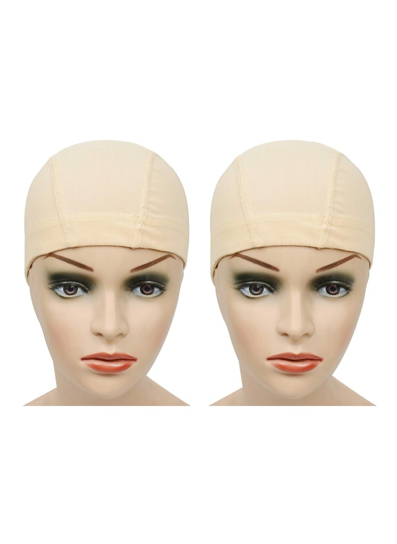 yantaisiyu YANTAISIYU 2 PcsLot Wig Caps Mesh Cap with Wide Elastic Band Wig Cap for Making Wig Mesh Dome Cap for Wigs Blonde Mesh Cap M 