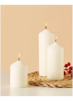 FAMILY Unscented 3 Piece Pillar Candle Set  - Image 1