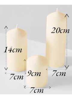 FAMILY Unscented 3 Piece Pillar Candle Set  - Image 4
