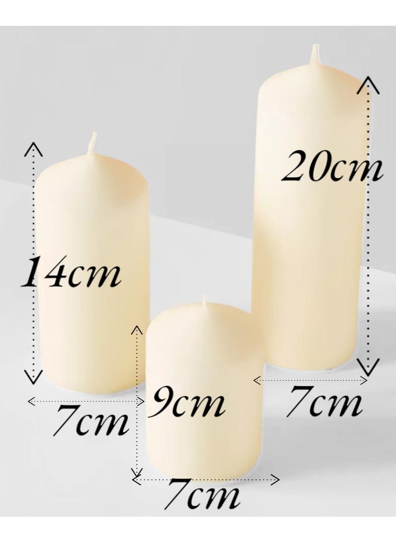 FAMILY Unscented 3 Piece Pillar Candle Set  - Image 4