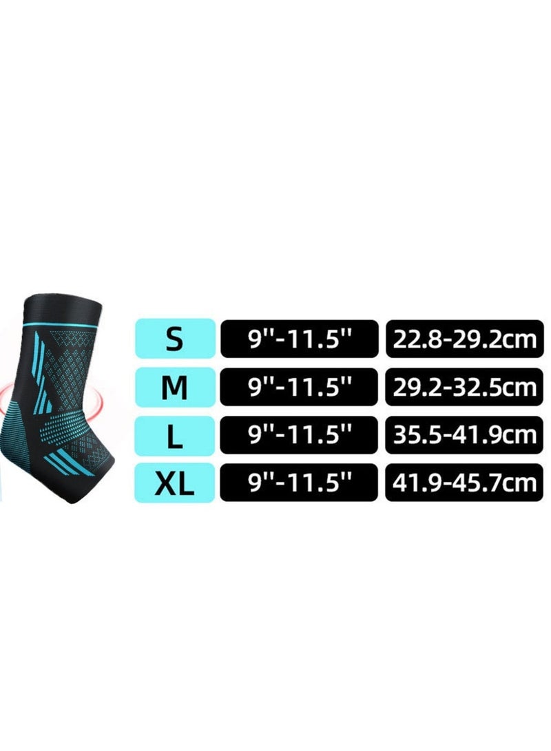 Bincoo 2 Piece Ankle Protector Adjustable Compression Ankle Support Brace Relief for Plantar Fasciitis, Achilles Tendinitis, Bone Spur, Cracked Heels, Adjustable & Breathable, For Running Sports Football and Basketball L - Image 3