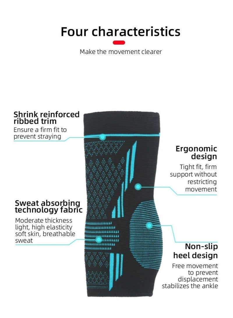 Bincoo 2 Piece Ankle Protector Adjustable Compression Ankle Support Brace Relief for Plantar Fasciitis, Achilles Tendinitis, Bone Spur, Cracked Heels, Adjustable & Breathable, For Running Sports Football and Basketball L - Image 4