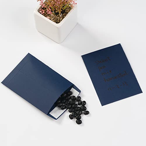 Topeen 100 Pack Seed Envelopes Self-Adhesive Small Coin Envelopes Seed Storage Packets for Garden, Office or Wedding Gift (Navy Blue, 3 1/4 ×4 1/2 inches) - Image 4