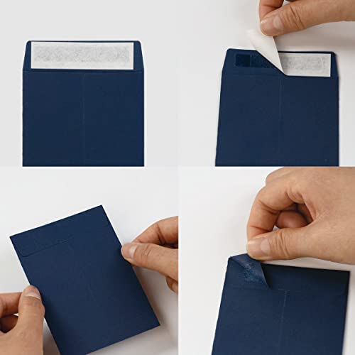 Topeen 100 Pack Seed Envelopes Self-Adhesive Small Coin Envelopes Seed Storage Packets for Garden, Office or Wedding Gift (Navy Blue, 3 1/4 ×4 1/2 inches) - Image 3