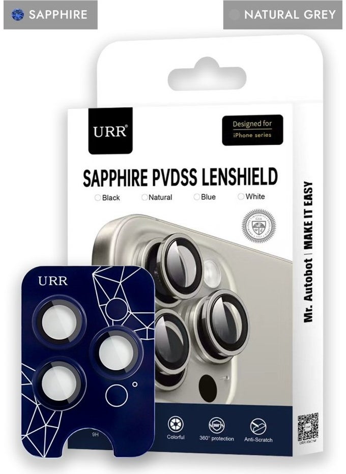 Techmaster Urr iPhone 16 Pro Max Sapphire Pvdss Camera Lens Protector - Natural Gray  - Image 1
