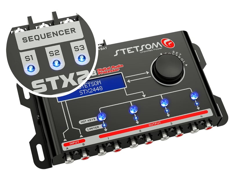 Stetsom STX 2448 DSP PRO - Digital Signal Processor, DSP PRO, Equalizer, High Precision Crossover, Filters, Limiter, Digital Audio Processor 2.4, 2 inputs & 4 outputs - Image 2