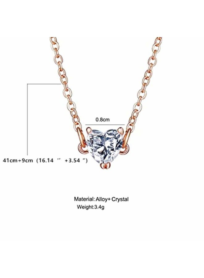 BERYUAN Women Simple Choker Heart Choker Pendant Necklace Trendy Necklace Bridal Necklace Teen Necklace Jewelry for Women and Girls (SILVER) - Image 3