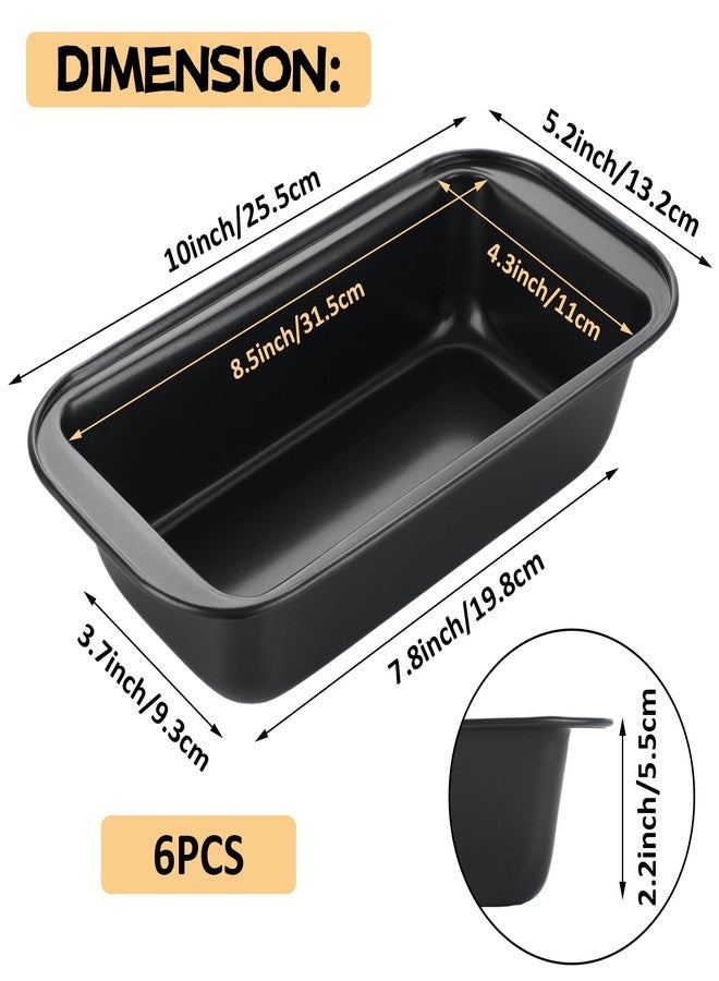 AKOLAFE 6 Pack Nonstick Loaf Pans 8.5 x 4.5 Inch Banana Bread Pans for Homemade Bread Loaf Pan for Baking Bread Tin Metal Sourdough Bread Baking Pan Sandwich Loaf Bread Pans Meatloaf Pan for Cake - Image 2