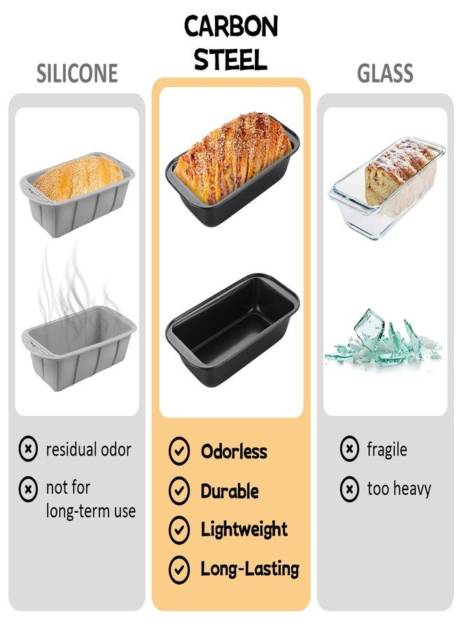 AKOLAFE 6 Pack Nonstick Loaf Pans 8.5 x 4.5 Inch Banana Bread Pans for Homemade Bread Loaf Pan for Baking Bread Tin Metal Sourdough Bread Baking Pan Sandwich Loaf Bread Pans Meatloaf Pan for Cake - Image 3