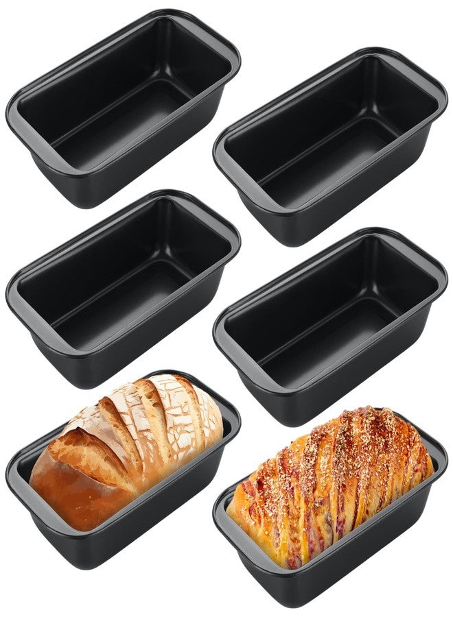 AKOLAFE 6 Pack Nonstick Loaf Pans 8.5 x 4.5 Inch Banana Bread Pans for Homemade Bread Loaf Pan for Baking Bread Tin Metal Sourdough Bread Baking Pan Sandwich Loaf Bread Pans Meatloaf Pan for Cake - Image 1