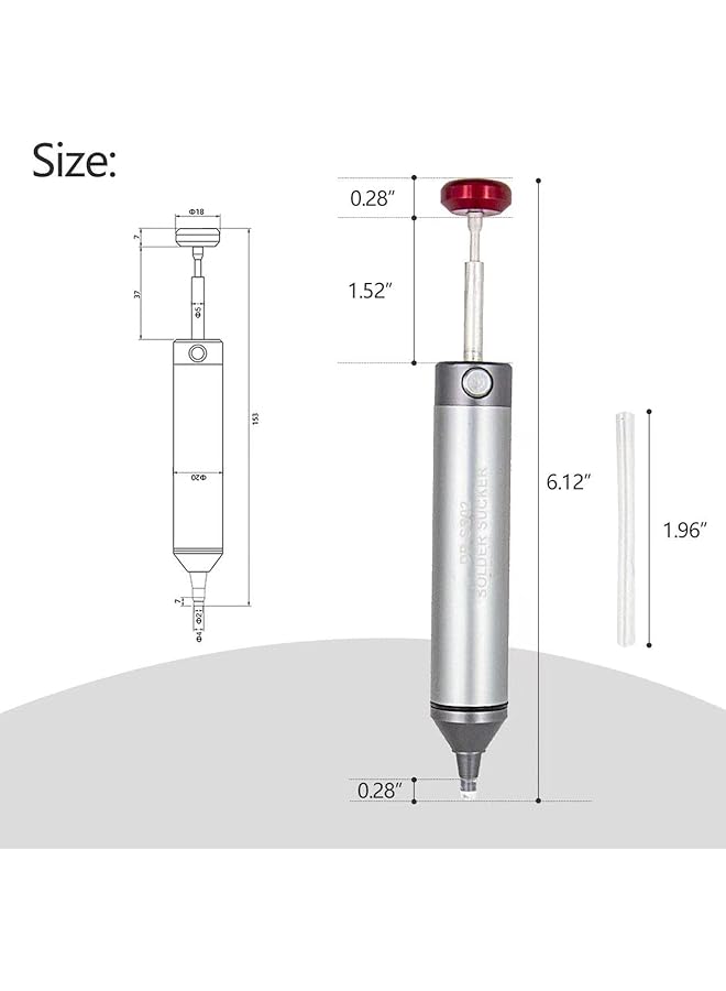 erorex Desoldering Pump Solder Sucker Desoldering Tool For Through Hole Desoldering With Strong Vacuum Suction Heat Resistant Elastic Silicone Tube - Image 3