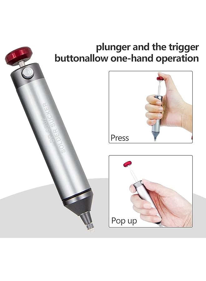 erorex Desoldering Pump Solder Sucker Desoldering Tool For Through Hole Desoldering With Strong Vacuum Suction Heat Resistant Elastic Silicone Tube - Image 4