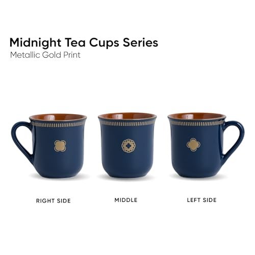 Shay Royal Tea Cup Set, Set of 6, Blue, 180ml | Cup Set of 6 for Tea | Glossy Finish | Premium Ceramic (Royal Tea Cups - Blue) - Image 5