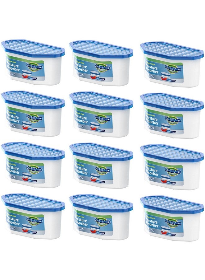 Ksend Ksend Moisture Absorbers, 12 Pack, Compact Dehumidifier for Closet, Efficient Humidity Absorber Boxes, Moisture Absorber for Closet, Odor Eliminator with Fragrance Free, Blue, 6.4oz, 300ml  - Image 1