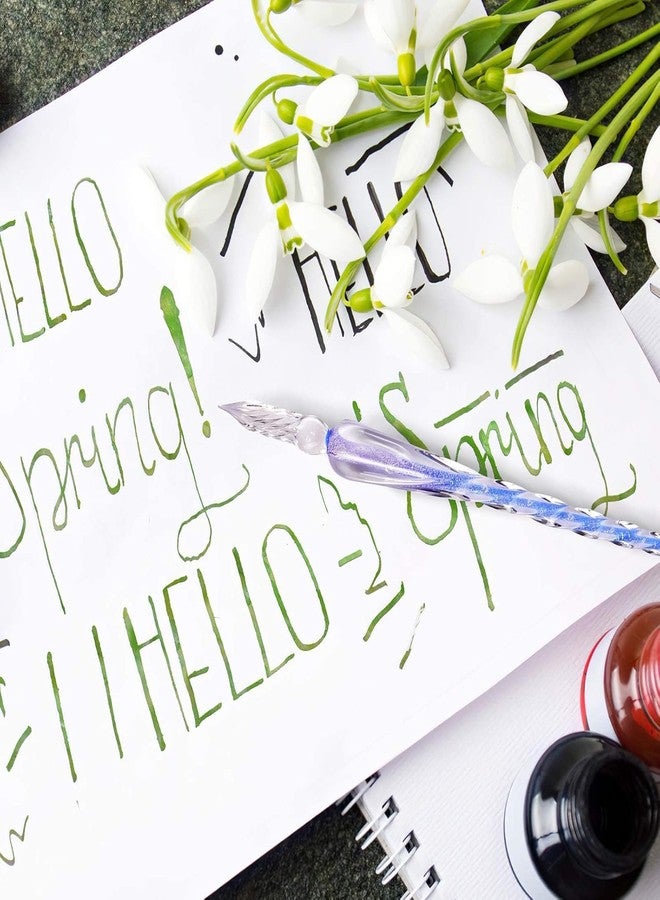 Kosh طقم أقلام حبر زجاجية من كوش، أقلام خط زجاجية مع حبر وحامل، فن، رسم، كتابة، ديكور وهدية عمل (4 قطع من أقلام الحبر الكريستالية) - Image 5