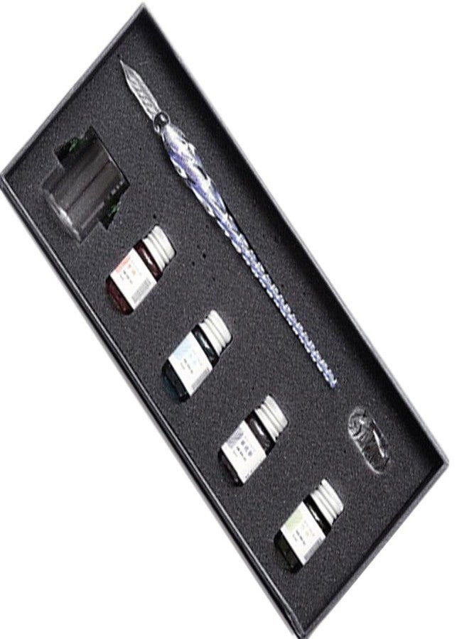 Kosh طقم أقلام حبر زجاجية من كوش، أقلام خط زجاجية مع حبر وحامل، فن، رسم، كتابة، ديكور وهدية عمل (4 قطع من أقلام الحبر الكريستالية) - Image 1