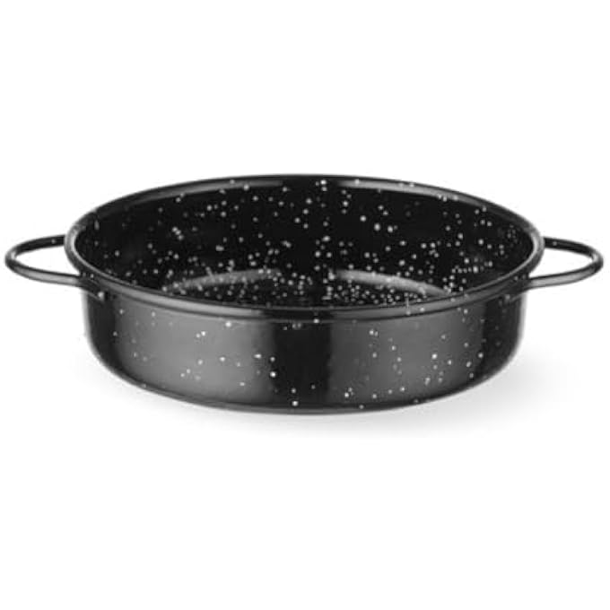 طبق طاجن الحديد الزهر المطلي بالمينا بحجم 160 مم × 4 مم