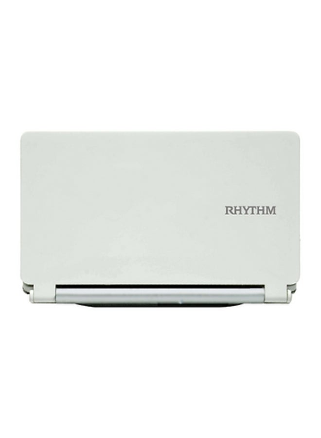 Rhythm Foldable Digital Thermometer Alarm Clock White and Grey 6.3 x 10.3 x 1.6 cm - Image 2